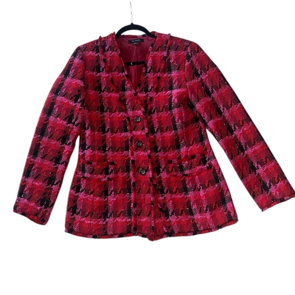 Ann Taylor Tweed Houndstooth Cardigan Jacket Size 4 NWT - Picture 6 of 14
